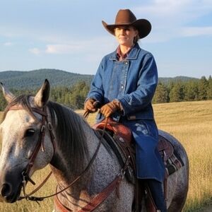 Australian Stockman's Denim Coat Lined Size XXL (No Size Tag)